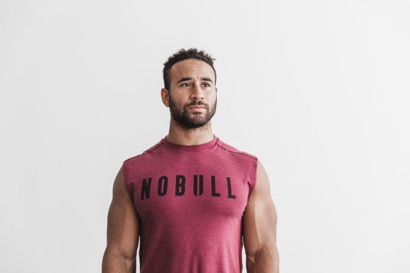 Nobull Sleeveless Men's T Shirts Red | 74521MKZP