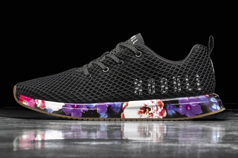 Nobull Space Floral Mesh Women's Running Shoes Black | 64795AZMV