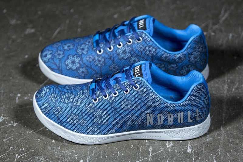 Nobull Spring Floral Women's Trainers Blue | 53849JKGE