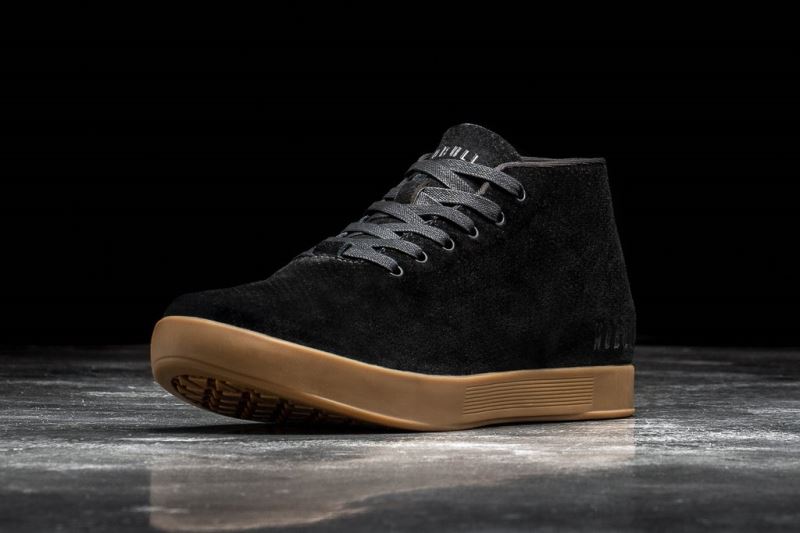 Nobull Suede Mid Men's Trainers Black | 84230PGVT