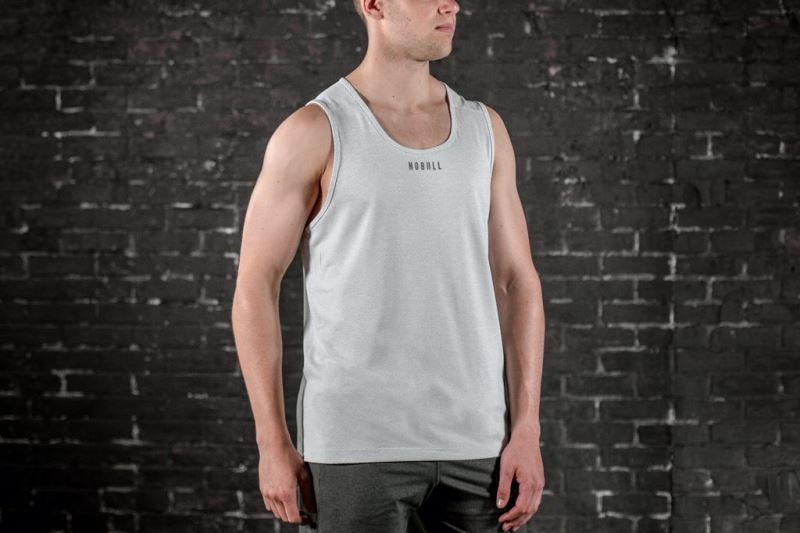 Nobull Textured Men's Tanks Grey | 51809DCVY