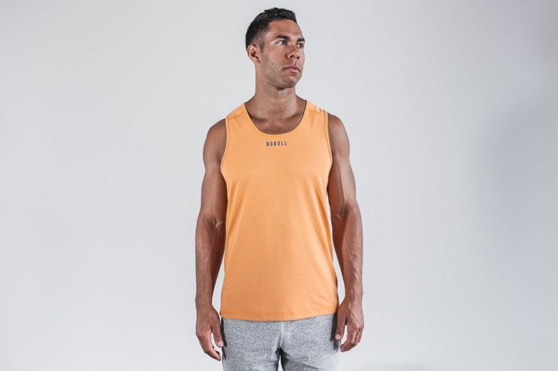 Nobull Textured Men's Tanks Orange | 17053UBGW