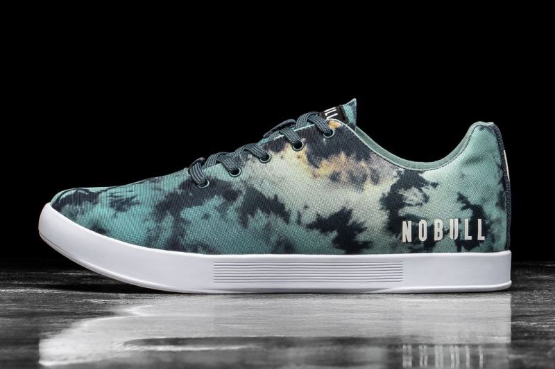 Nobull Tie-Dye Canvas Men's Trainers Turquoise | 43970XSBZ