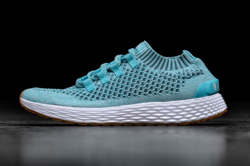 Nobull Topaz Knit Men's Running Shoes Blue | 21038FXMQ