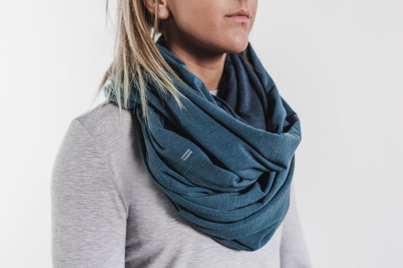 Nobull Two-Tone Infinity Women's Scarves Turquoise | 15063RPKD