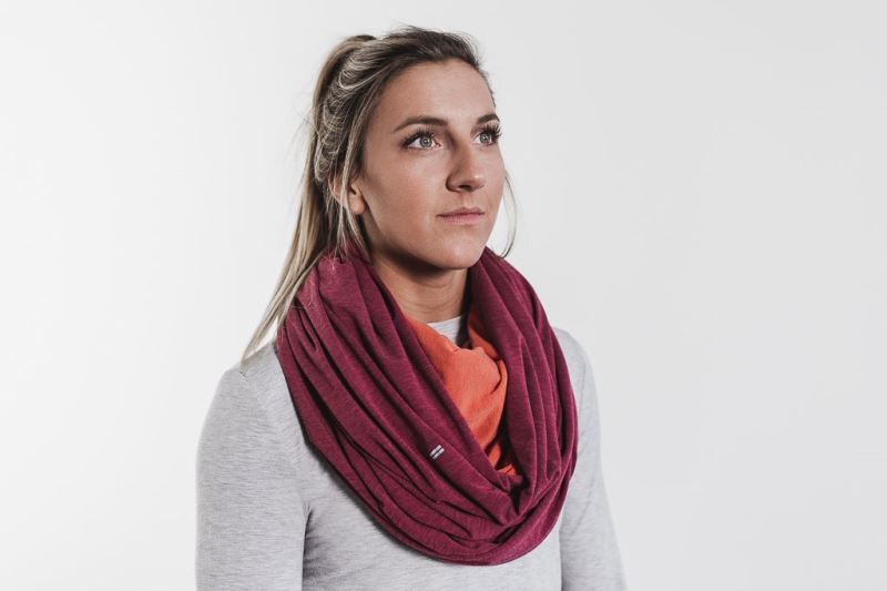 Nobull Two-Tone Infinity Women's Scarves Red | 82795OSWQ