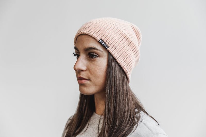 Nobull Waffle Men's Beanie Rose | 03896VRHQ