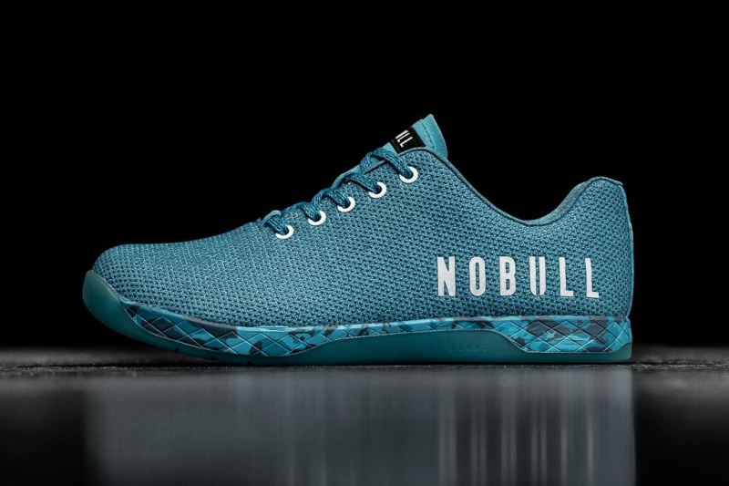 Nobull Water Heather Men's Trainers Blue | 41580GJZW