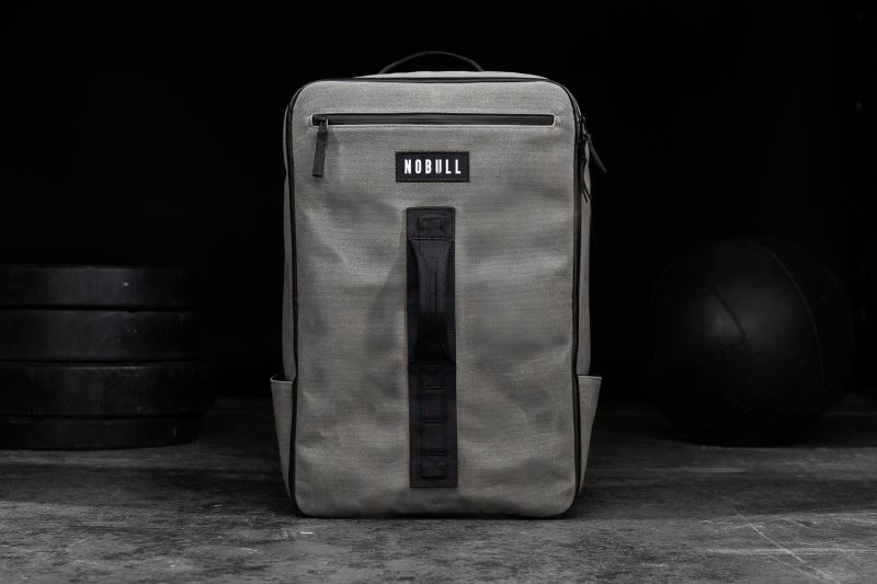 Nobull Waxed Canvas Backpack Men's Bags Grey | 72540YJIB