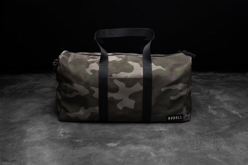 Nobull Waxed Canvas Duffle Men's Bags Camouflage | 86149XQSN