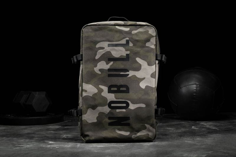 Nobull Waxed Canvas Duffleback Men's Bags Camouflage | 79825ODBE