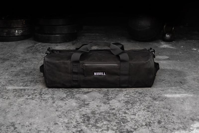 Nobull Waxed Canvas Traditional Duffle Women's Bags Black | 13605VRTE