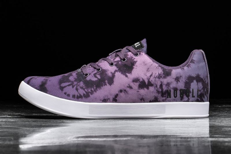 Nobull Wisteria Tie-Dye Canvas Men's Trainers Purple | 54386SBEG