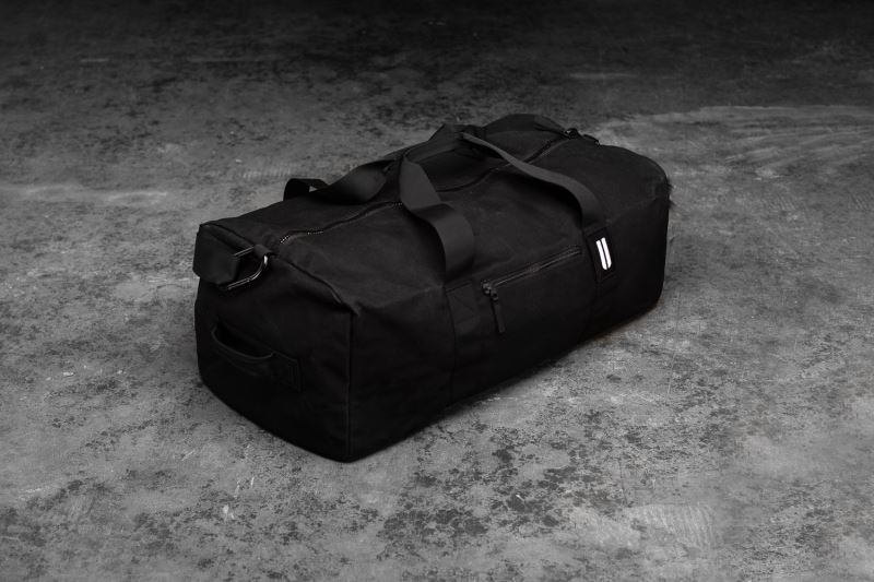 Nobull Xl Waxed Canvas Traditional Duffle Women's Bags Black | 16258XNKF