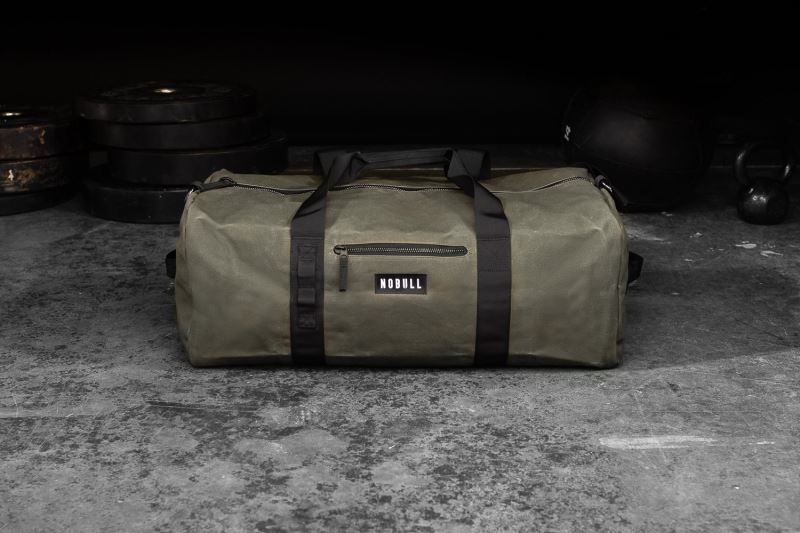 Nobull Xl Waxed Canvas Traditional Duffle Men's Bags Olive | 79165LSMQ